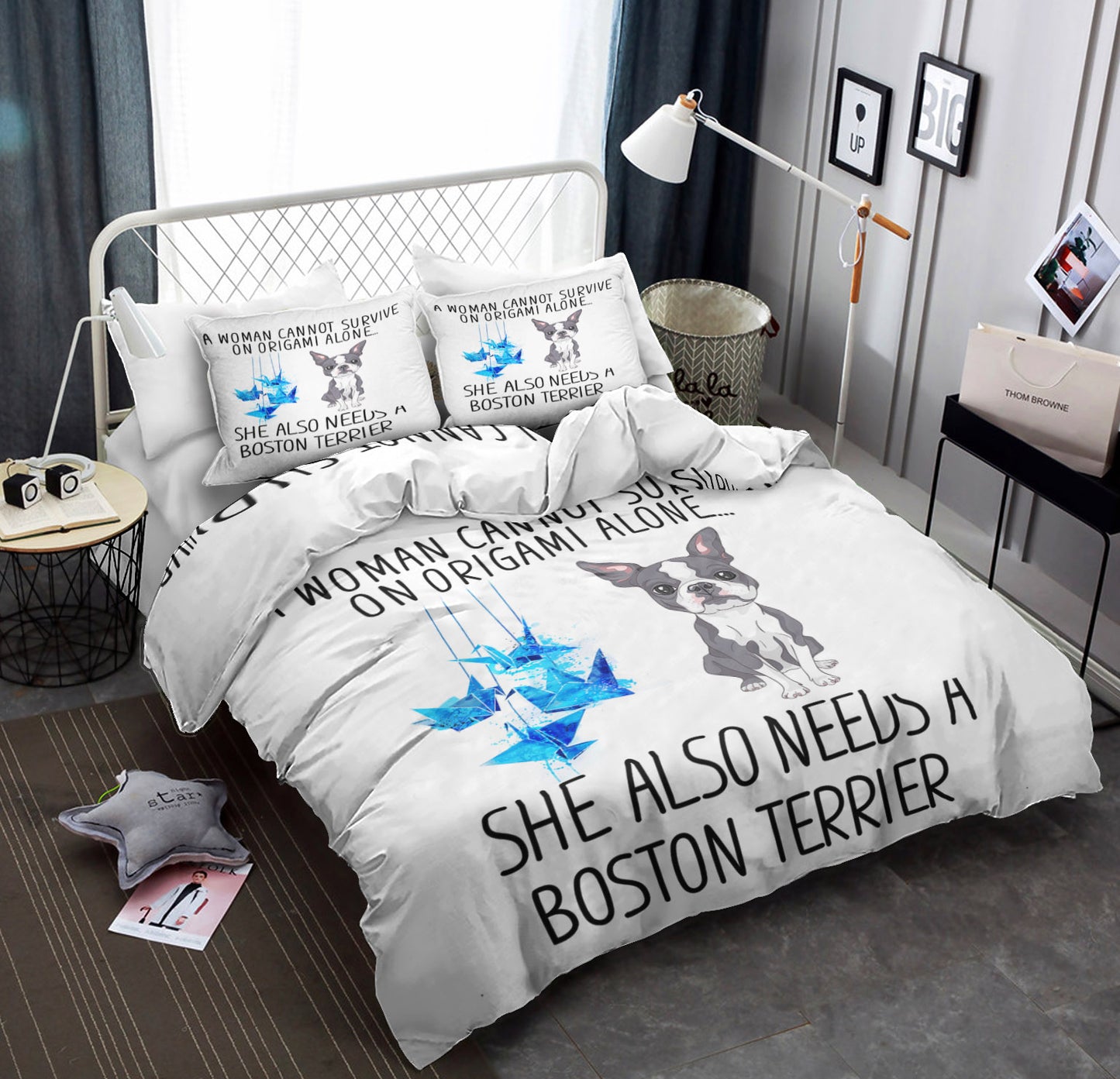 Boston Terrier Origami NT050937B Bedding Sets