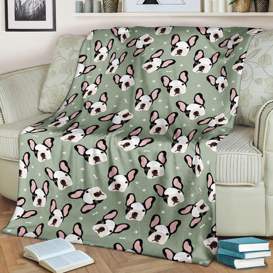 Boston Terrier Pattern CLA15100350F Sherpa Fleece Blanket