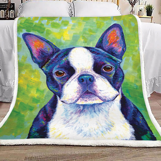 Boston Terrier TT3009016TT Sherpa Fleece Blanket