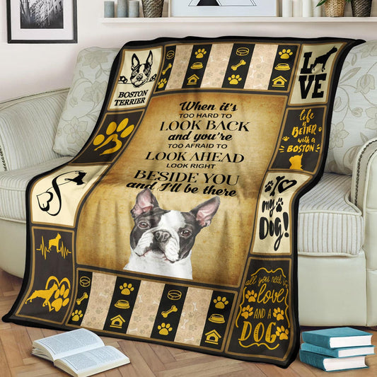 Boston Terrier Will Be There CLA1910623F Sherpa Fleece Blanket