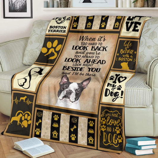 Boston Terrier Will Be There CLM1110022S Sherpa Fleece Blanket