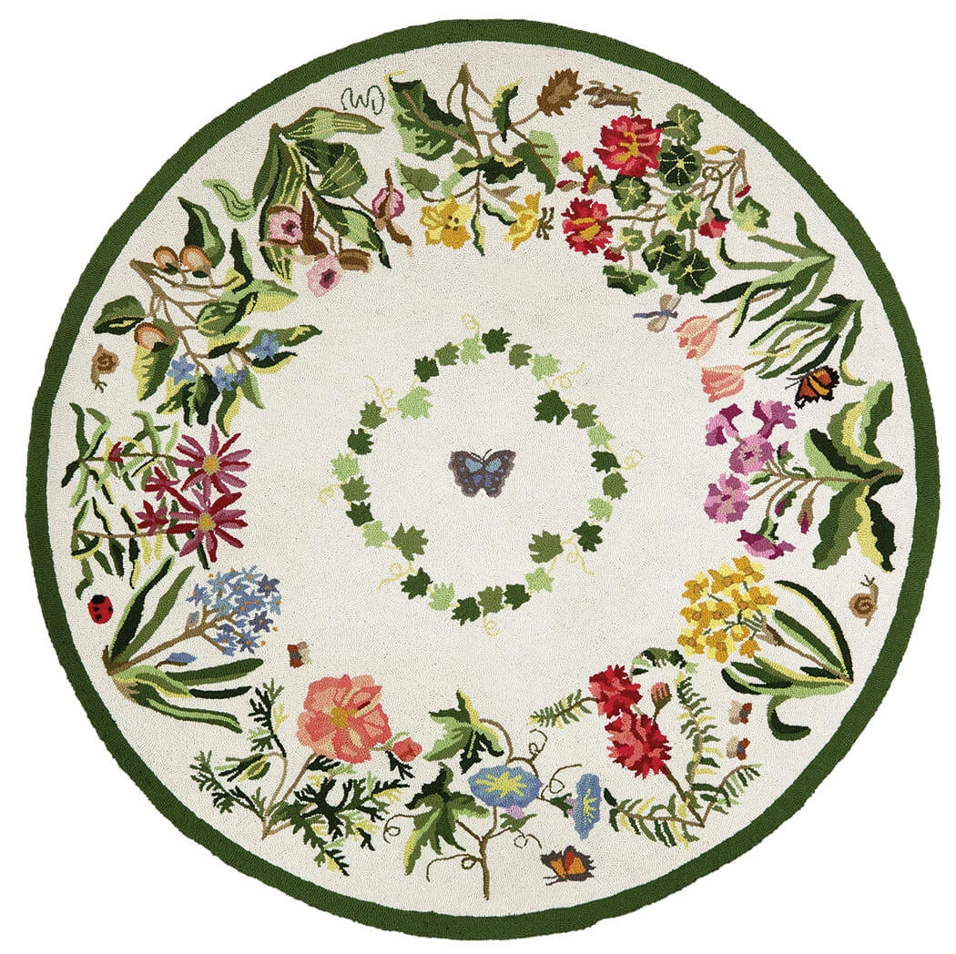 Botanical Grid CLM151000TM Round Area Rug