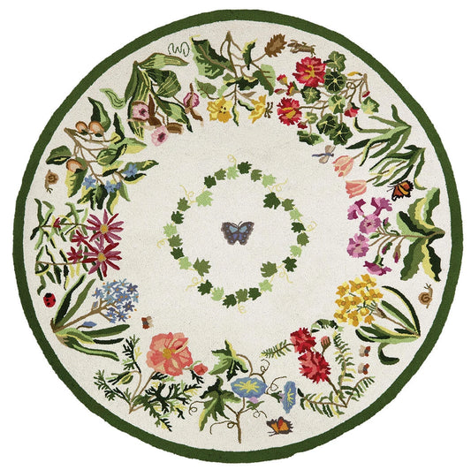 Botanical Grid CLM151000TM Round Area Rug