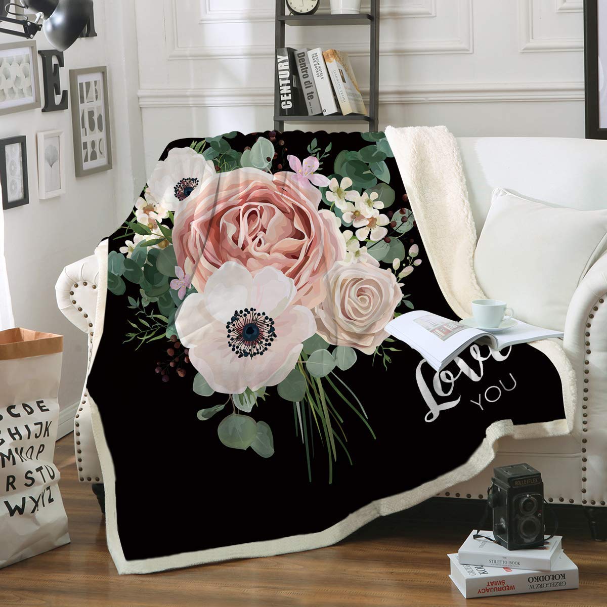 Bouquet Floral Bunches CLA1010421F Sherpa Fleece Blanket