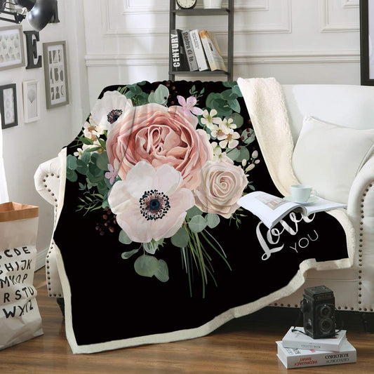Bouquet Floral Bunches CLA1010421F Sherpa Fleece Blanket