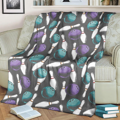 Bowling Pattern CLA15100355F Sherpa Fleece Blanket