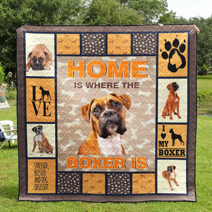 Boxer Dog CL01110048MDQ Quilt Blanket