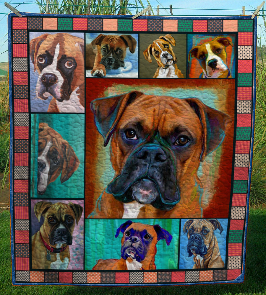 Boxer Dog CL28100155MDQ Quilt Blanket