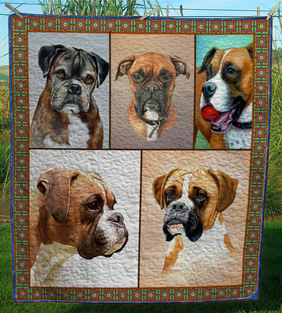 Boxer Dog CL28100156MDQ Quilt Blanket