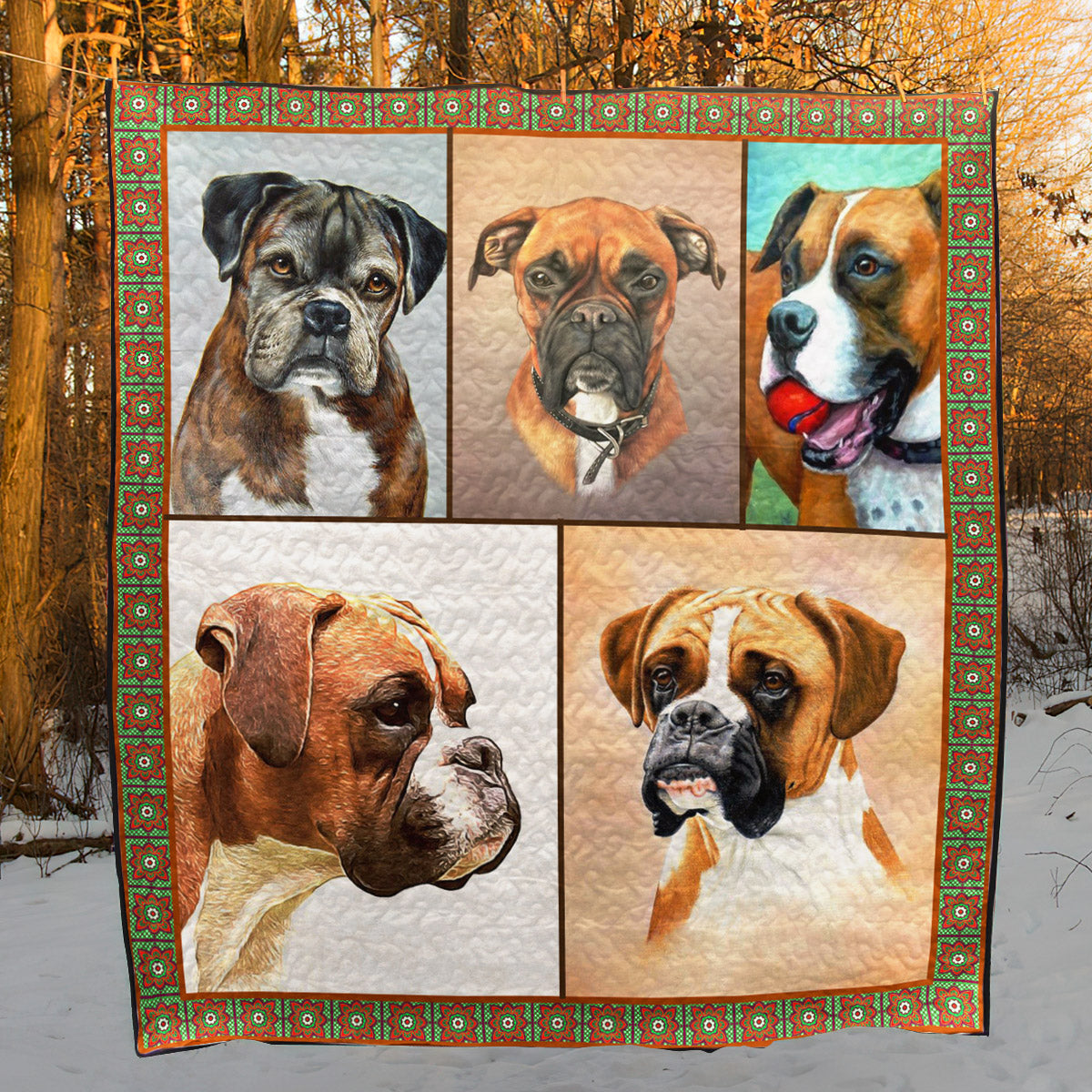 Boxer Dog CL28100156MDQ Quilt Blanket