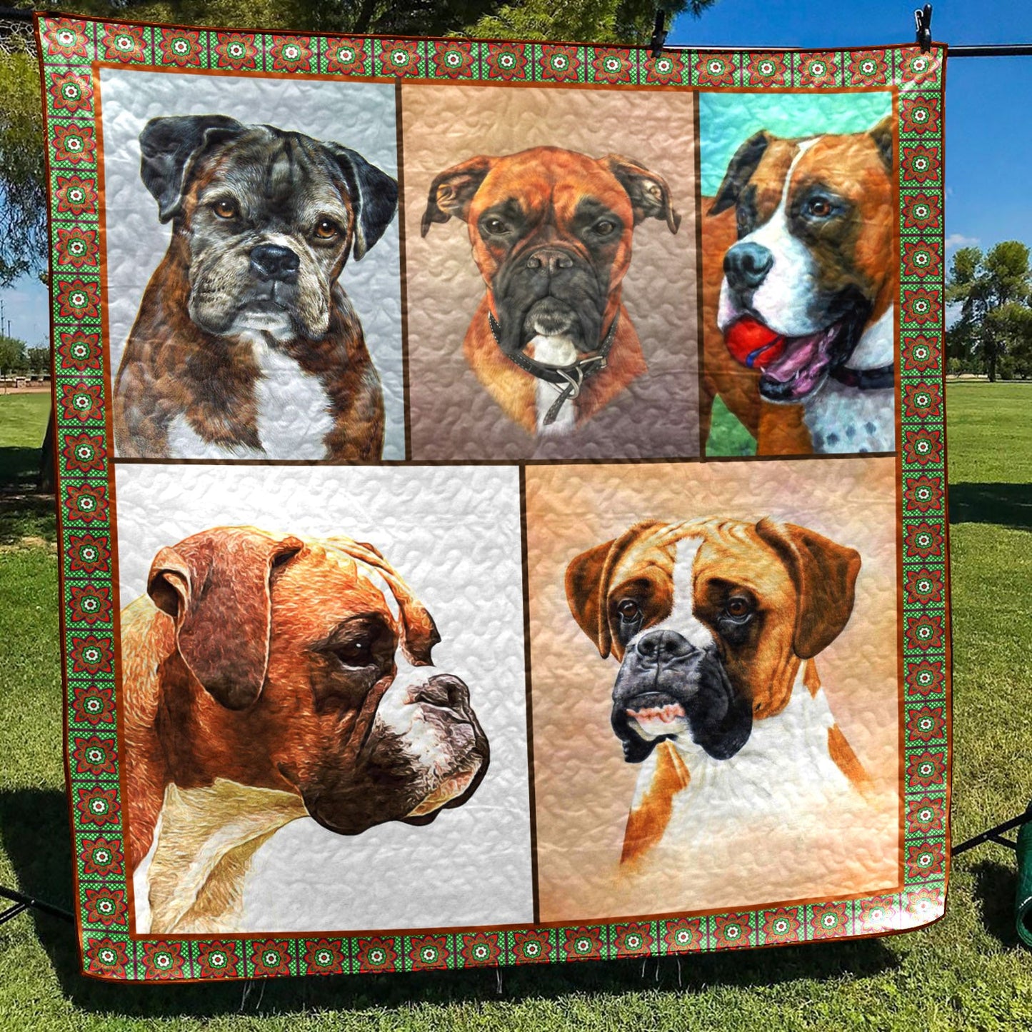 Boxer Dog CL28100156MDQ Quilt Blanket