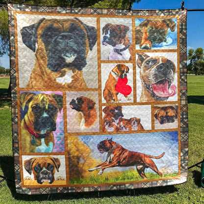 Boxer Heart CL10100075MDQ Quilt Blanket