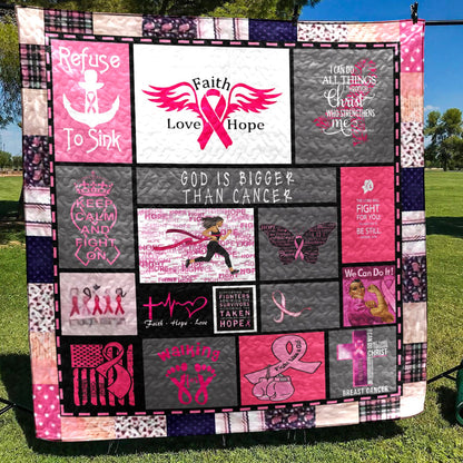 Breast Cancer Warrior CLH2310013Q Quilt Blanket