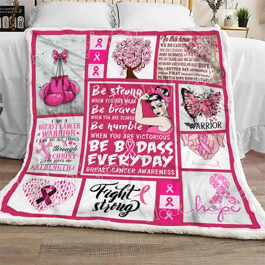 Breast Cancer Awareness CL190942MDF Sherpa Fleece Blanket