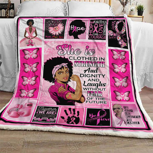 Breast Cancer Awareness CL190943MDF Sherpa Fleece Blanket