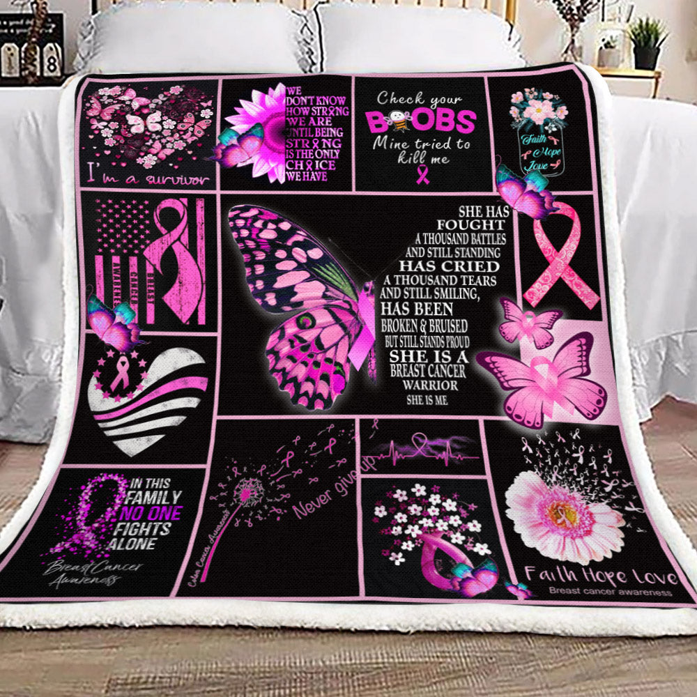 Breast Cancer Survivor YH3010538F Sherpa Fleece Blanket