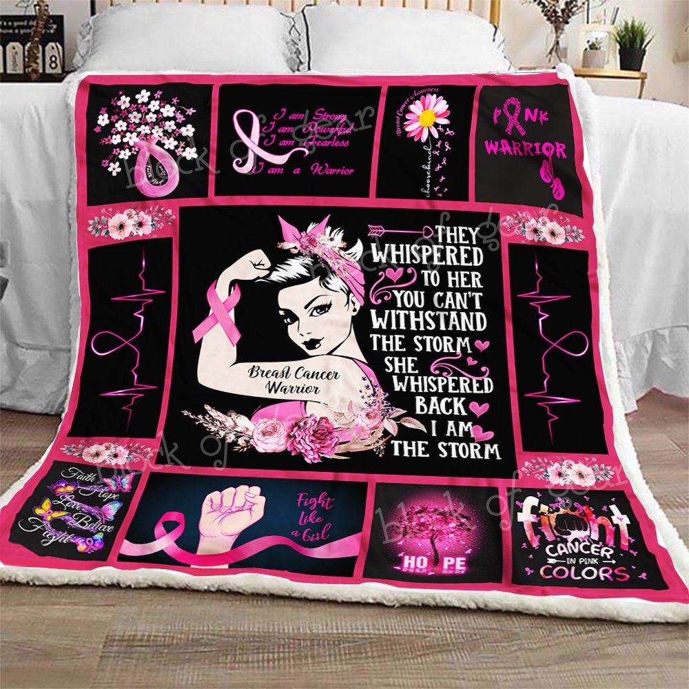Breast Cancer Warrior1 CL300965MDF Sherpa Fleece Blanket
