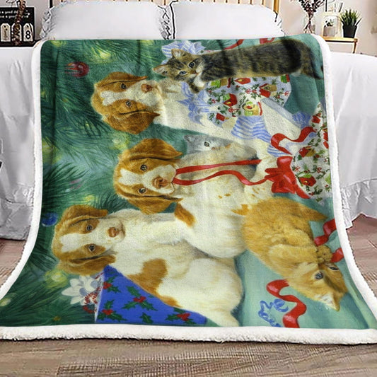 Brittany Spaniel NT2110023F Sherpa Fleece Blanket