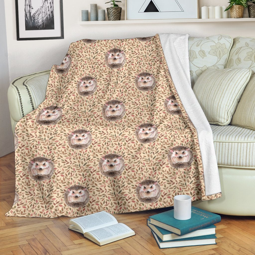 Brown Leaf Hedgehogs CL12100171MDF Sherpa Fleece Blanket