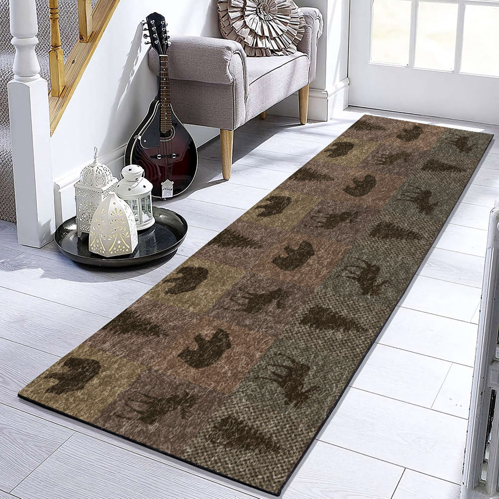 Brown Woodland Moose HN3110079RU Runner Rug