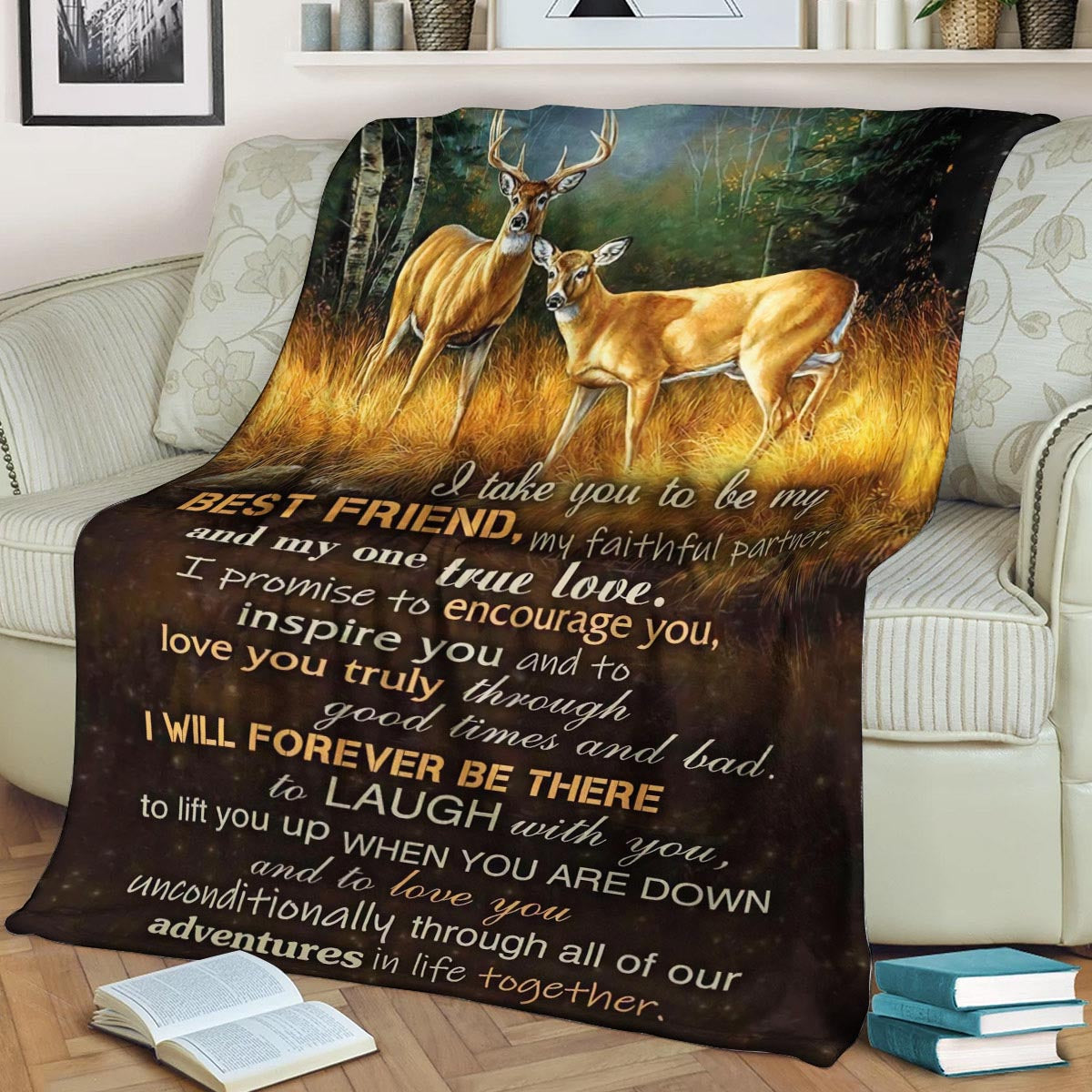 Buck  Doe I Take You CLA1910310F Sherpa Fleece Blanket