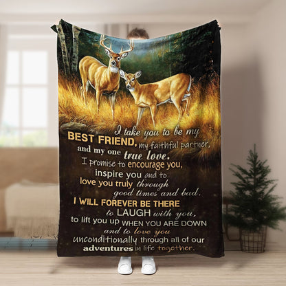 Buck  Doe I Take You CLA1910310F Sherpa Fleece Blanket