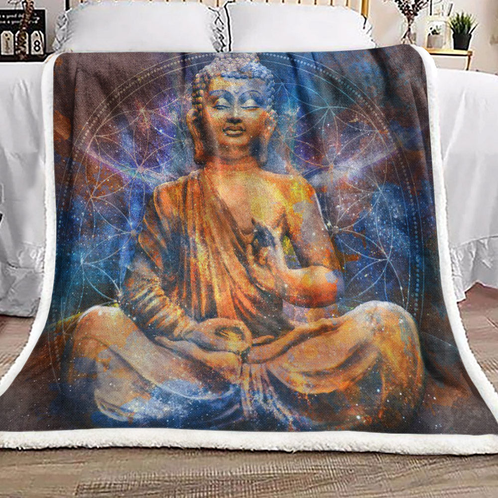 Buddha Statue Mandala CL19100085MDF Sherpa Fleece Blanket