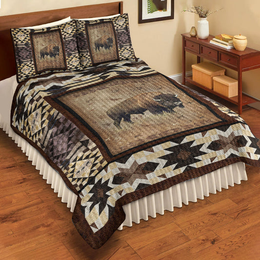 Buffalo Yellowstone National Park Quilt Bedding Set TL100601QS