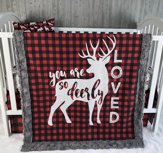 Buffalo Plaid Deer CLM1810030S Sherpa Fleece Blanket