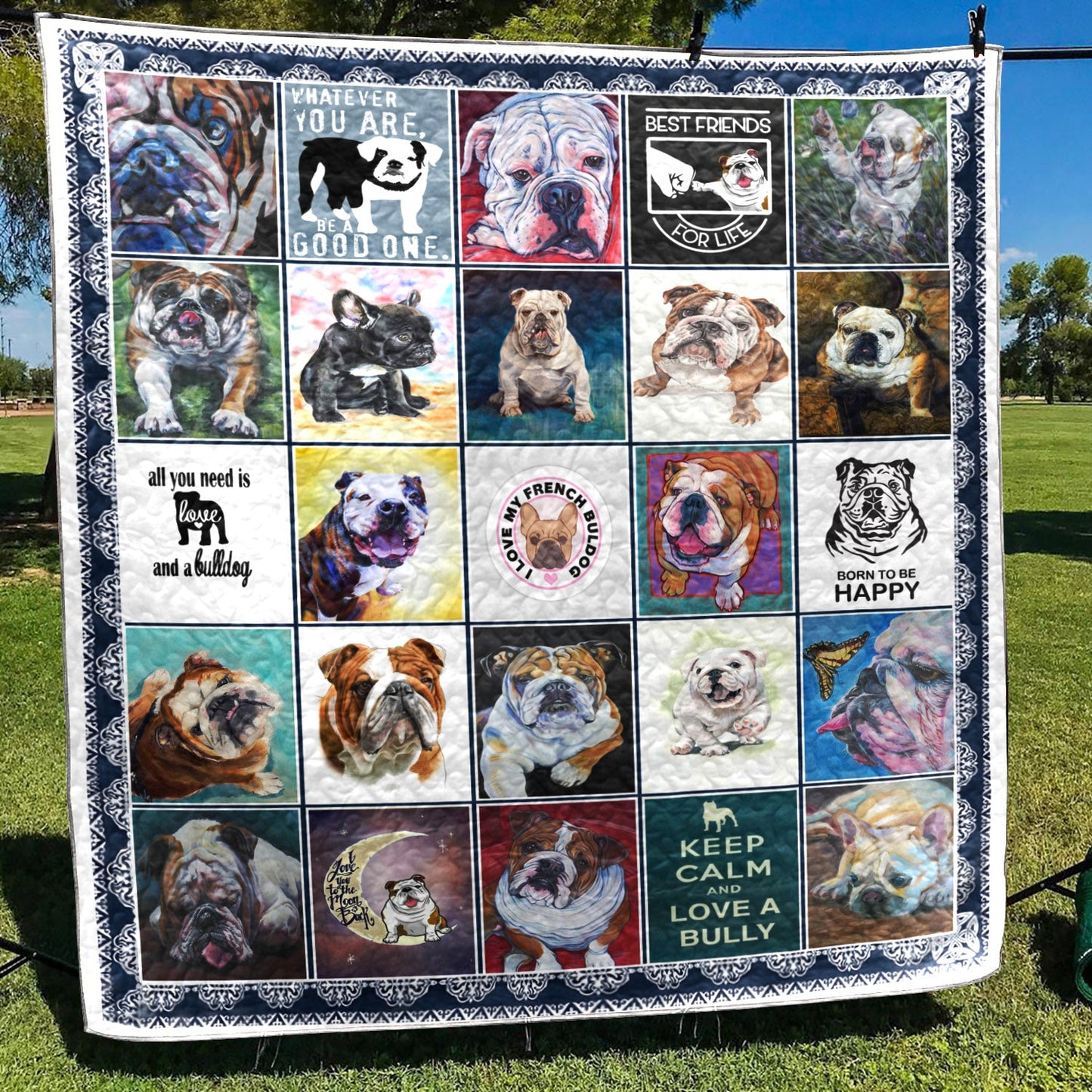 Bull Dog CLA0312606Q Quilt Blanket