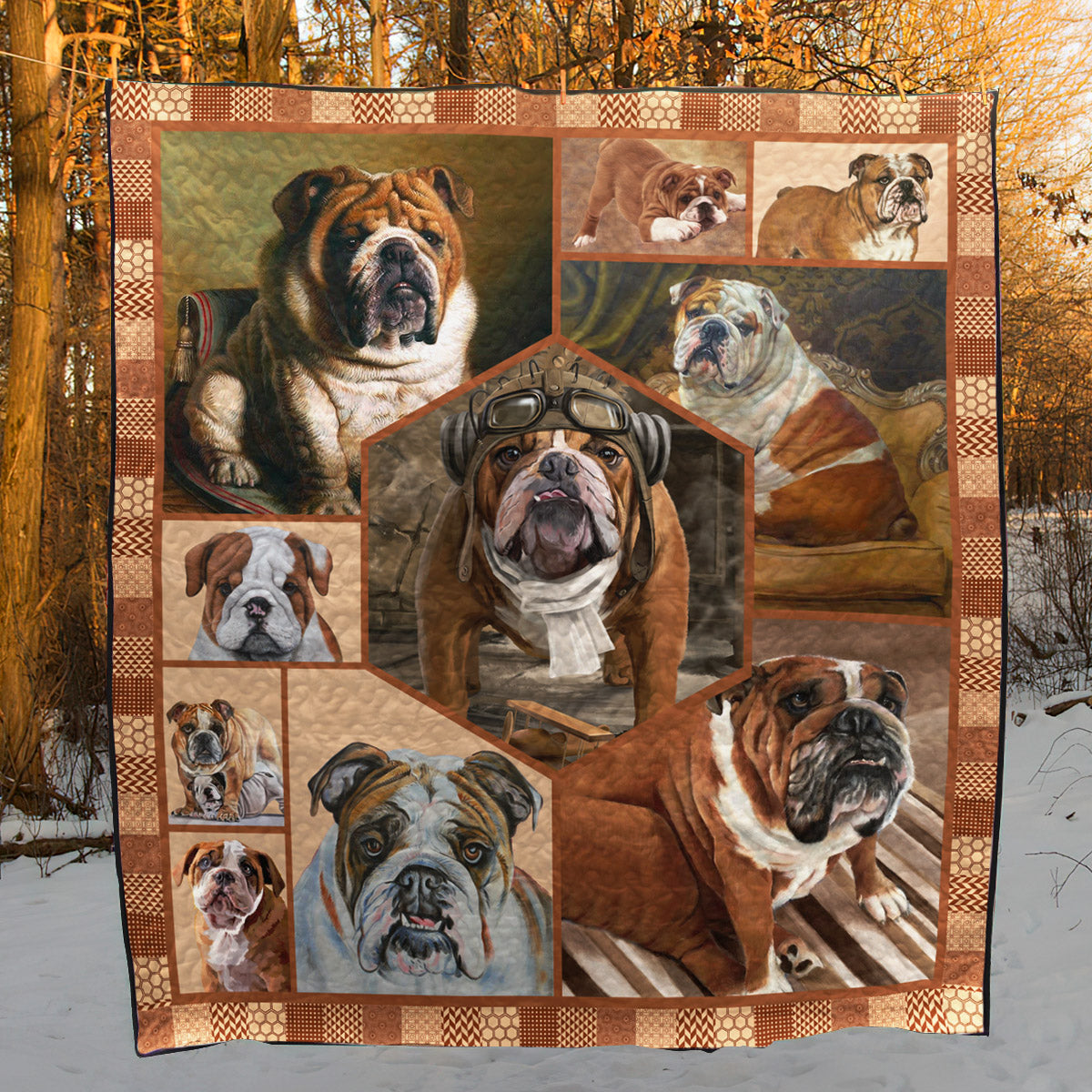 Bull Dog Quilt Blanket HT291002