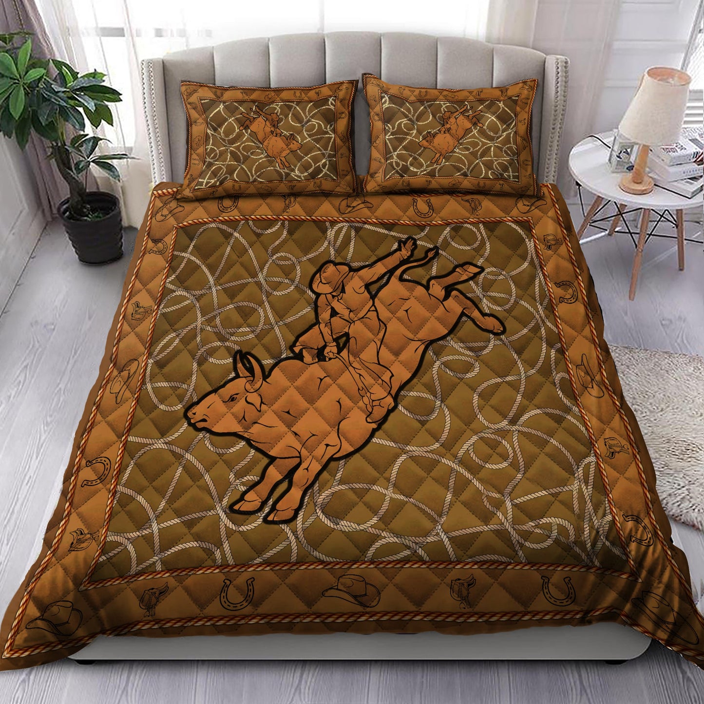 Bull Riding Rope Quilt Bedding Set ND021001