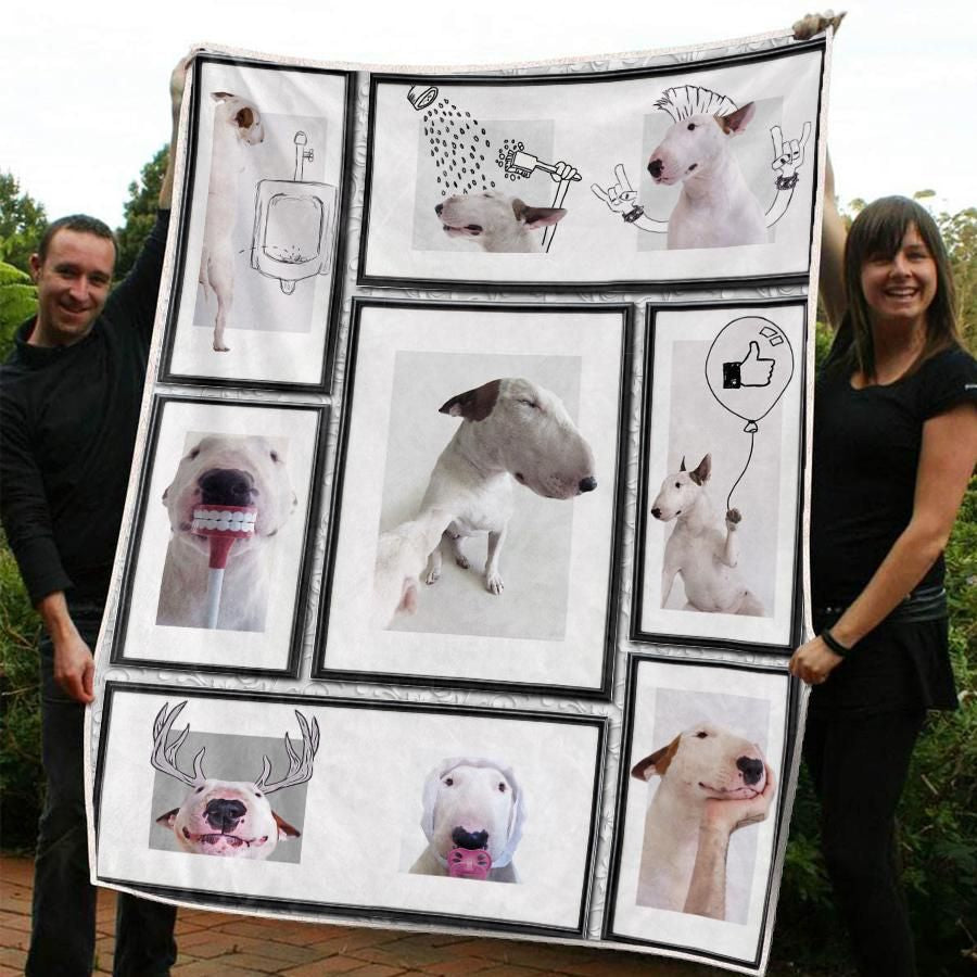 Bull Terrier CL20110315MDF Sherpa Fleece Blanket