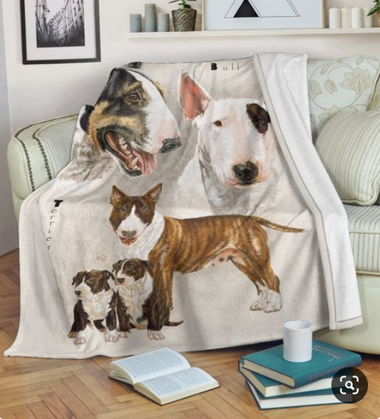 Bull Terrier CLM1710044S Sherpa Fleece Blanket
