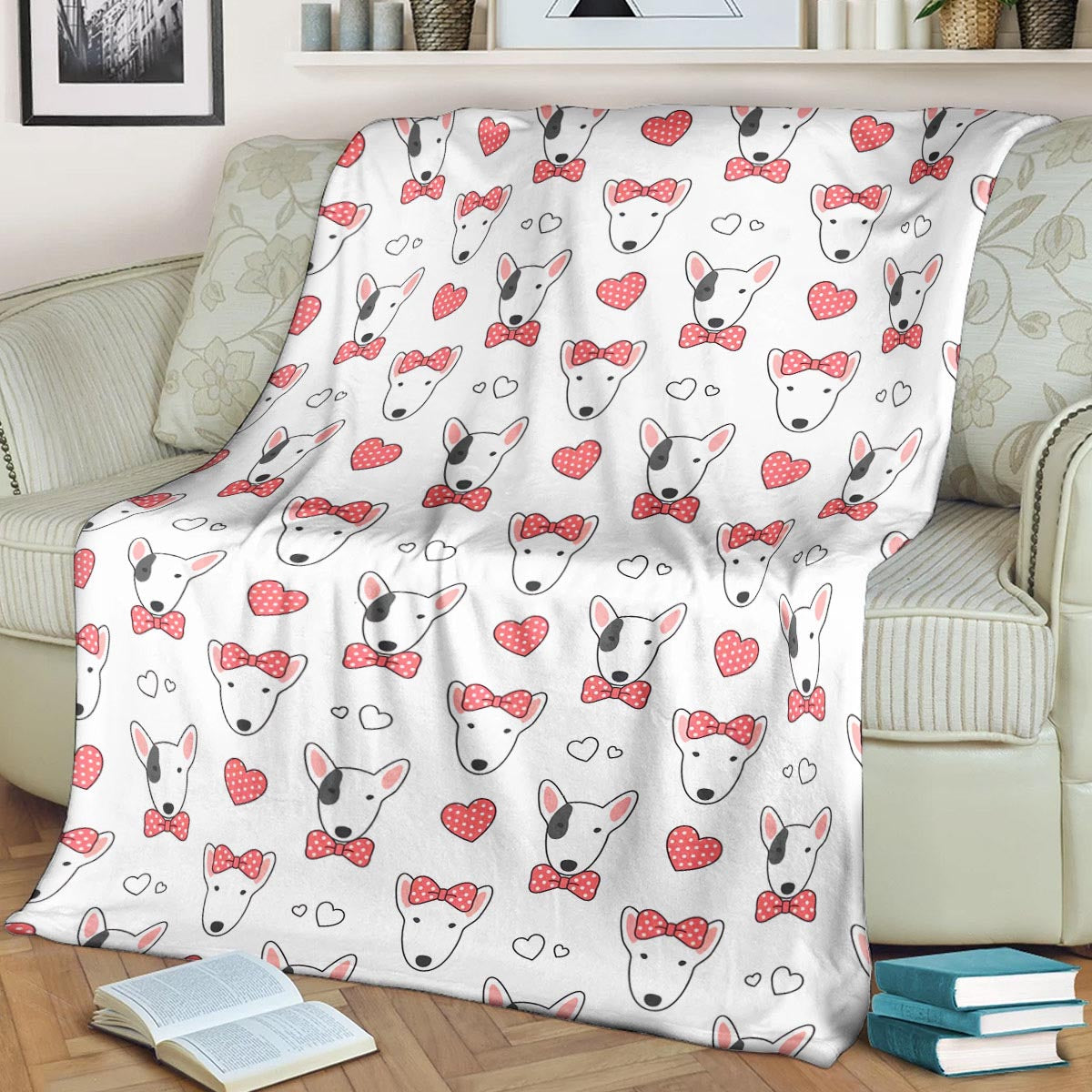 Bull Terriers Pattern CLA15100415F Sherpa Fleece Blanket