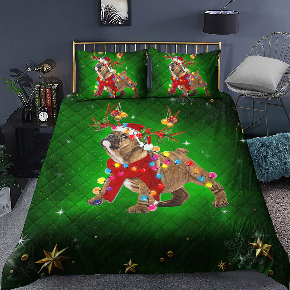 Bulldog Gorgeous Reindeer Quilt Bedding Set TL240902