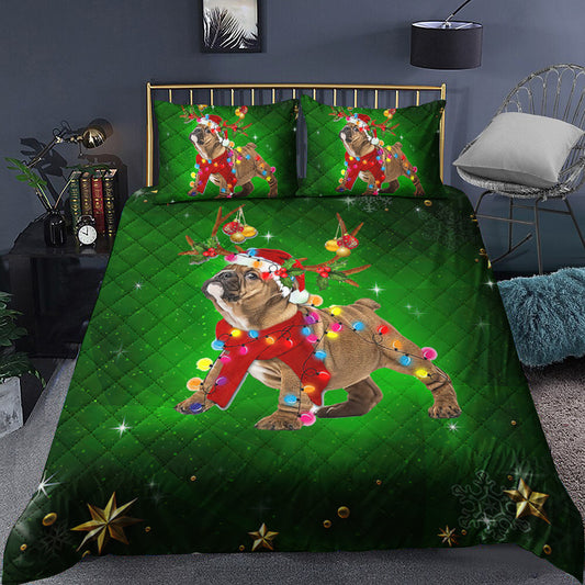 Bulldog Gorgeous Reindeer Quilt Bedding Set TL240902