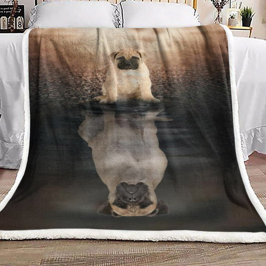 Bullmastiff Water Mirror HN1611020F Sherpa Fleece Blanket