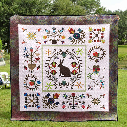 Bunny And Flowers CLD210607 Quilt Blankets