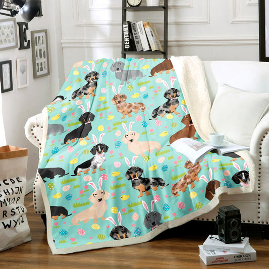 Bunny Dachshund TN1311013TT Sherpa Fleece Blanket