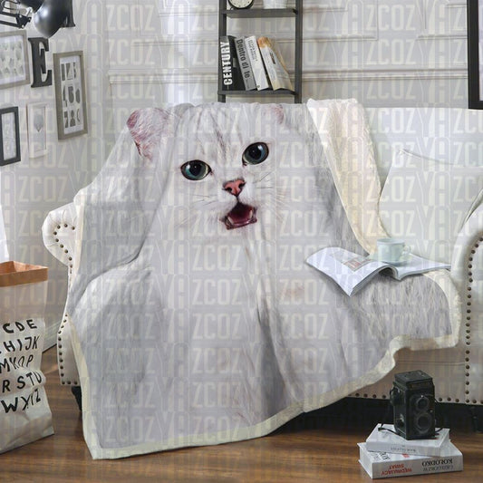 Burmilla Cat CL21110190MDF Sherpa Fleece Blanket