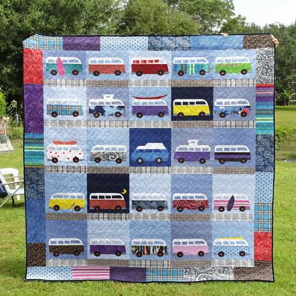 Bus CLP040724 Quilt Blanket