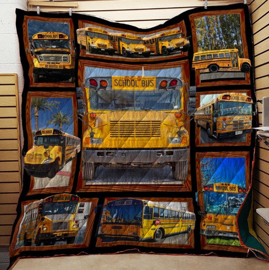 Bus Drivers School Bus CL09120016MDQ Quilt Blanket