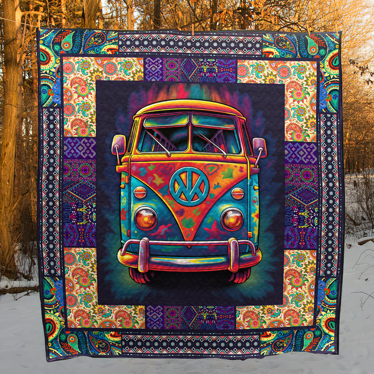 Bus Hippie Art Quilt HN160602M
