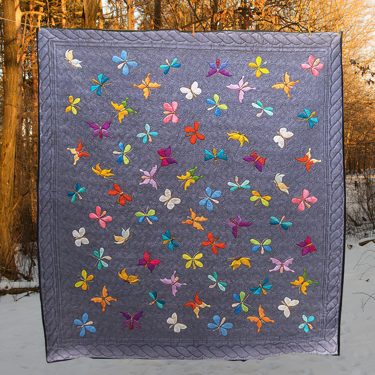 Butterfly CLA1010153Q Quilt Blanket