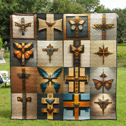 Butterfly Christian Cross Art Quilt TD220803Y