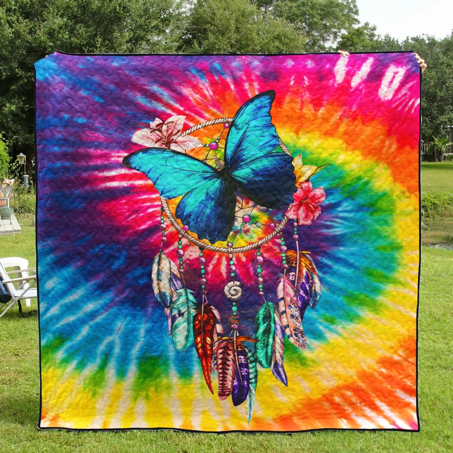 Butterfly Dreamcatcher Tie Dye CL07110034MDQ Quilt Blanket