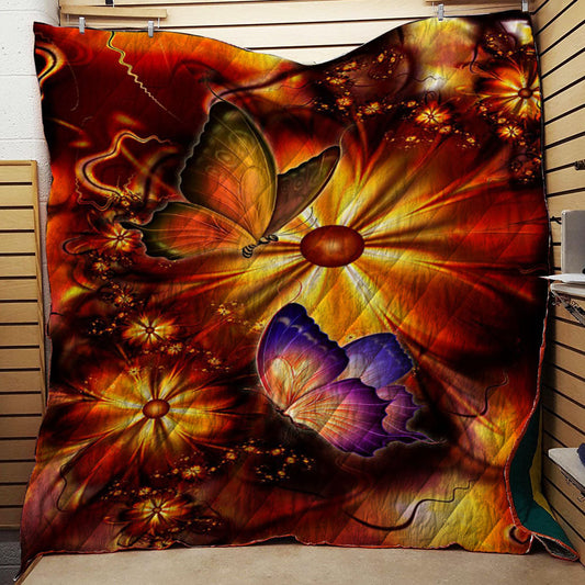 Butterfly Flower Fractal CL16110357MDQ Quilt Blanket