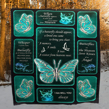 Butterfly Silver A Memory CL05100011MDQ Quilt Blanket