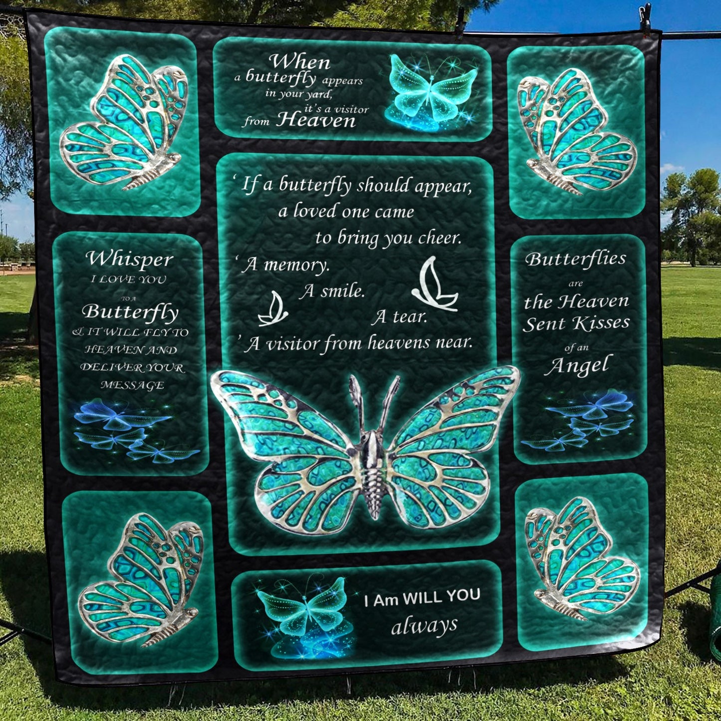 Butterfly Silver A Memory CL05100011MDQ Quilt Blanket